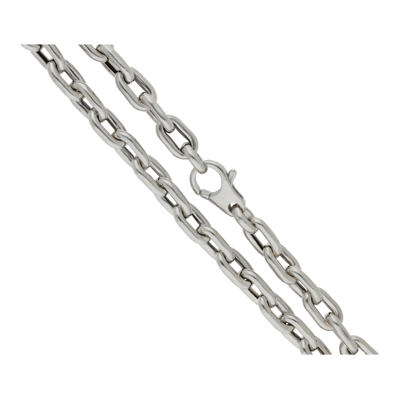 Halskette 925 Silber rhodiniert Länge 55 cm Breite 7,8 mm
