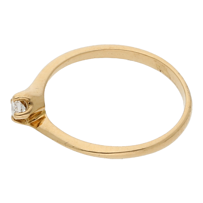 Solitär Brillant Ring 18 K/ 750 Gelbgold