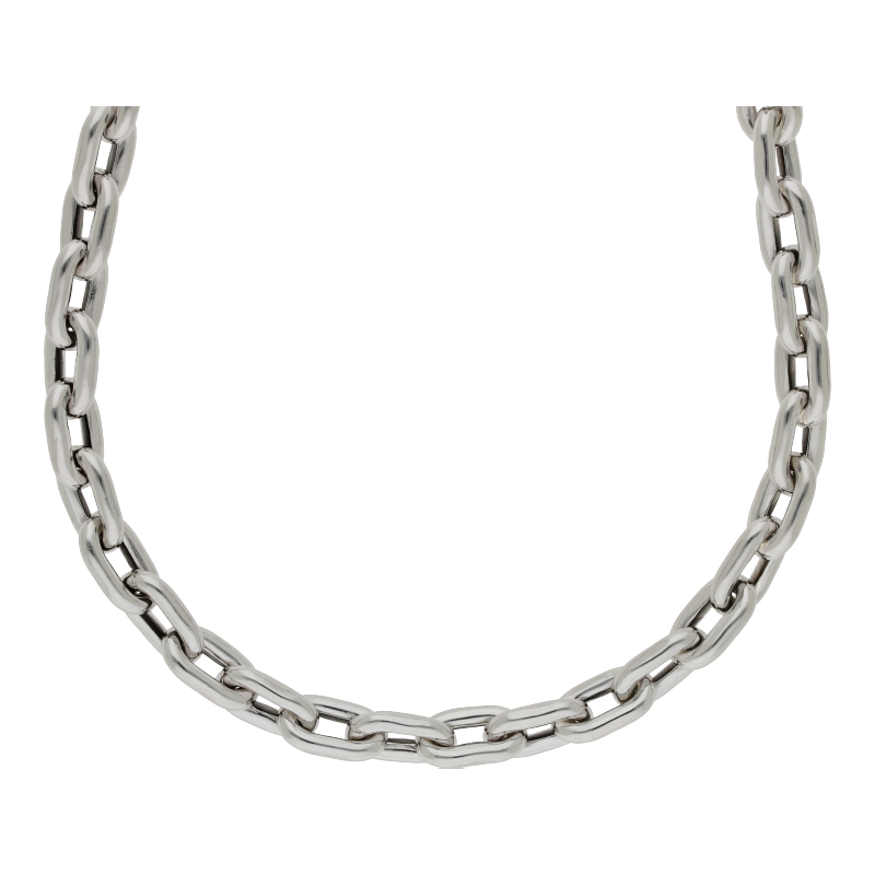 Halskette 925 Silber rhodiniert Länge 55 cm Breite 7,8 mm