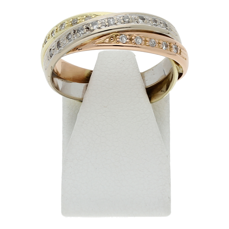 Diamant Ring 0,30 ct 585 Tricolor Gold